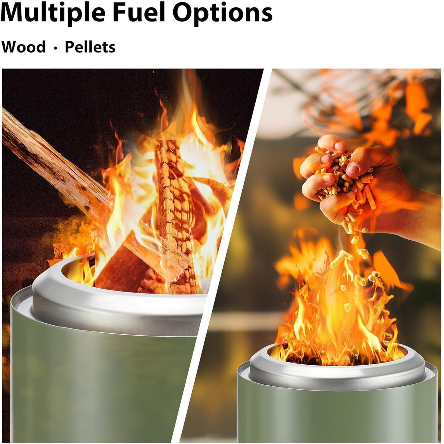 🔥OLIXIS 7" Solo Stove Small Wood Burning or Pellet Stove Tabletop Fire Pit🔥