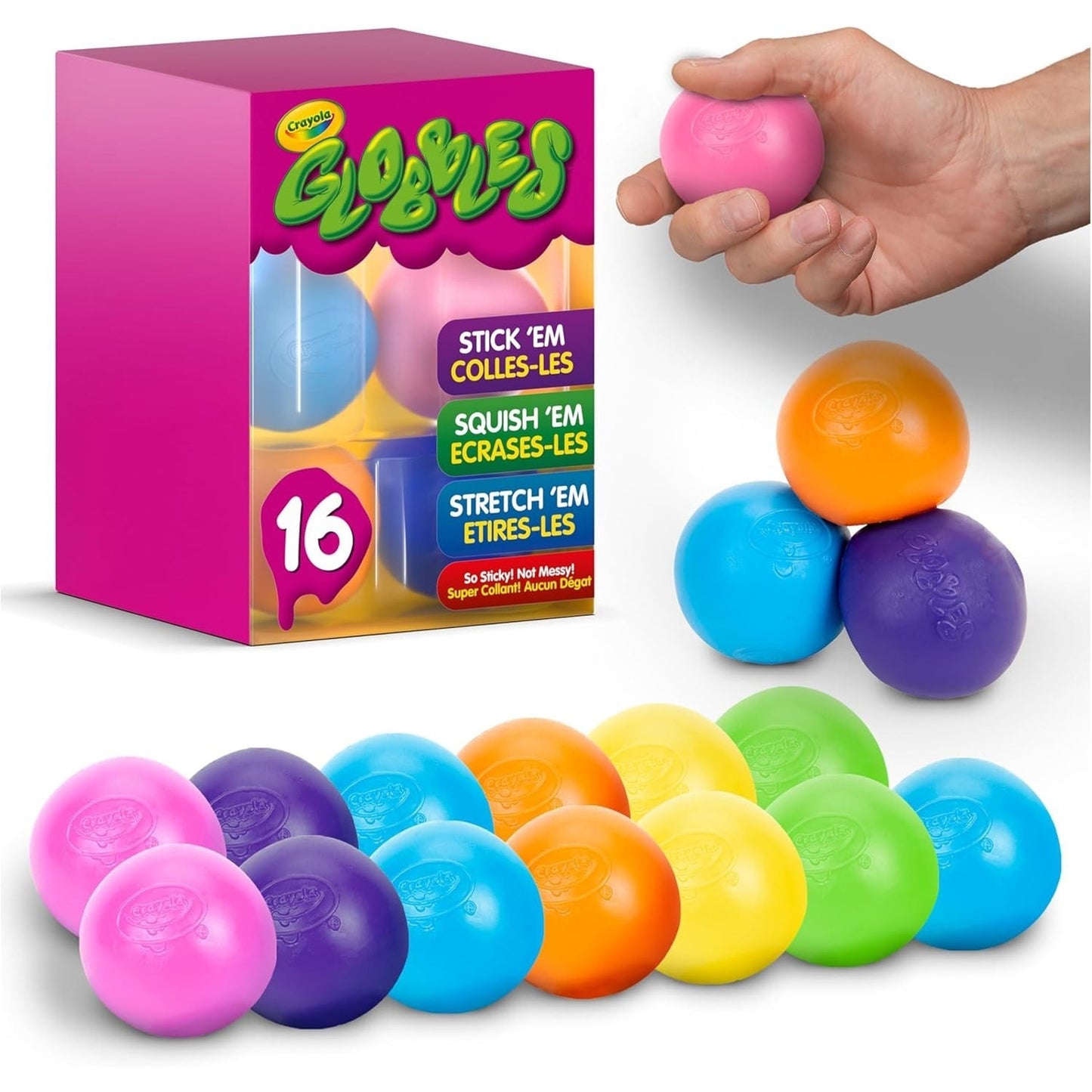 🔥Globbles Fidget Toy 16 Count Crayola Sticky Ball BNWT🔥