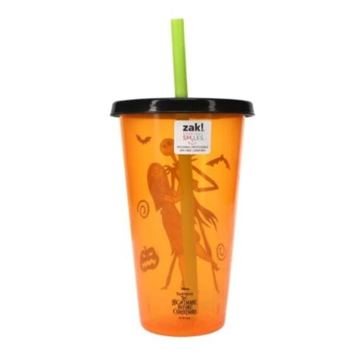 🔥Zak! The Nightmare Before Christmas Tumbler With Lid & Straw 25oz BNWT🔥