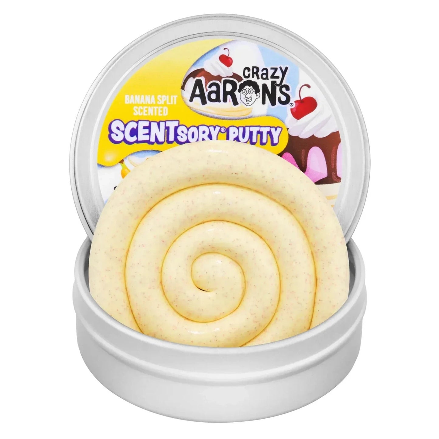 🔥Crazy Aarons Scentsory Putty Banana Split .7oz Tin Box Sensory Therapy BNWT🔥
