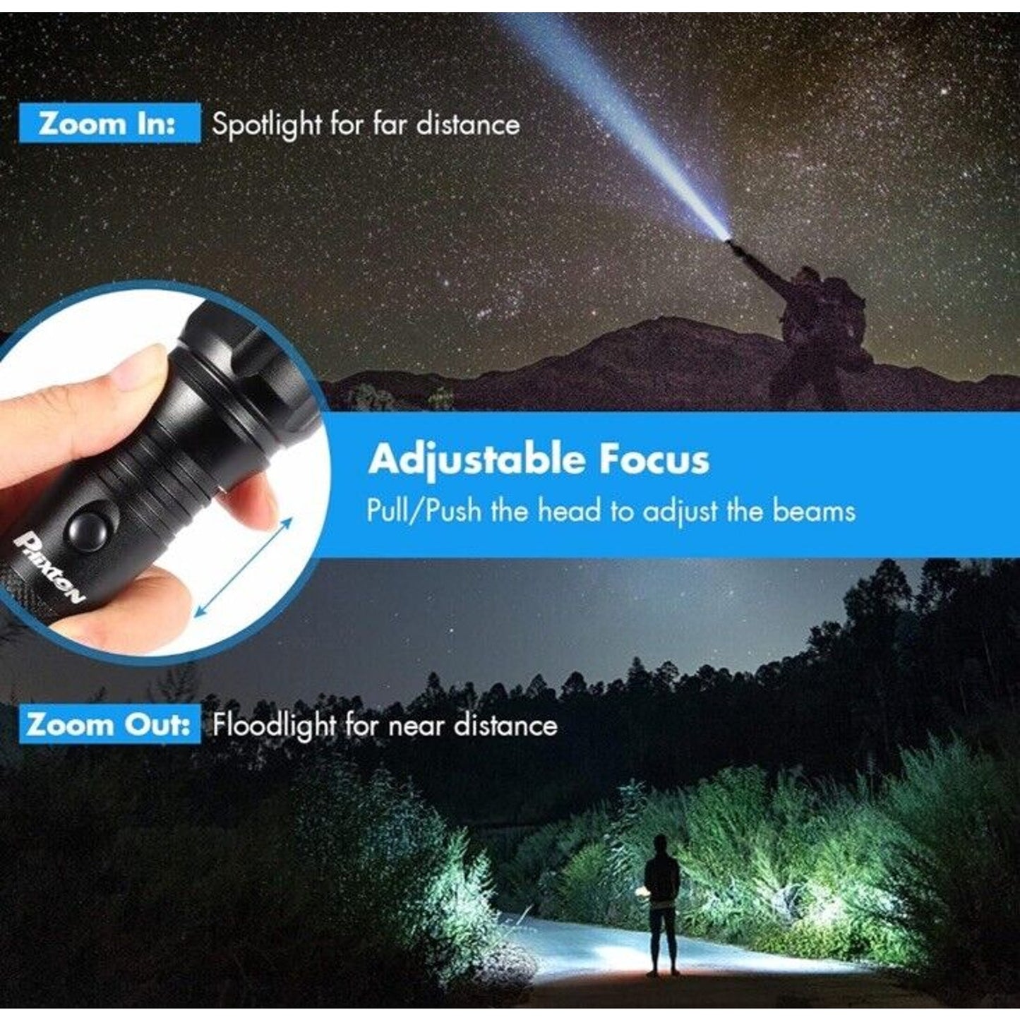 🔥PHIXTON Flashlights Rechargeable LED Powerful 5000 Lumen BNWT🔥