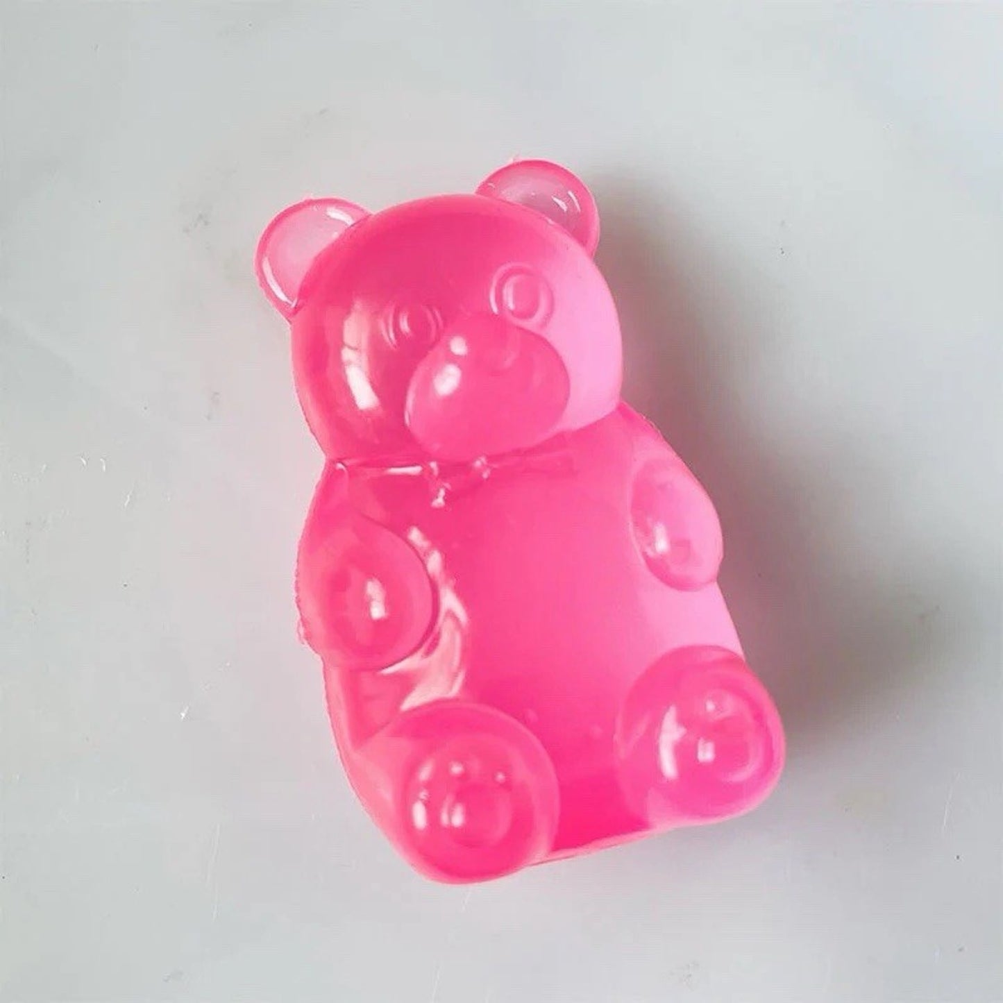 🔥Handmade Jelly Gummy Bear Squishy Fidget Toy Pink BNWT🔥