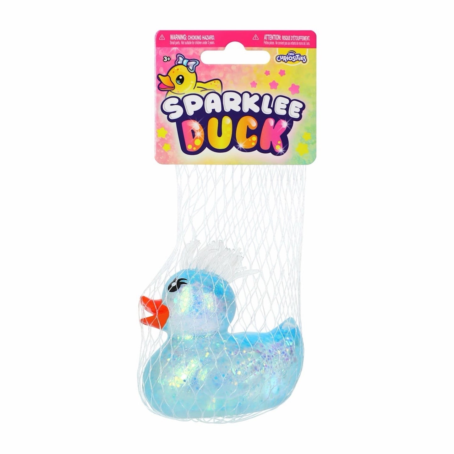 🔥ORB Curiosities Sparklee Duck Squishy Fidget Ducky Glitter Blue BNWT🔥