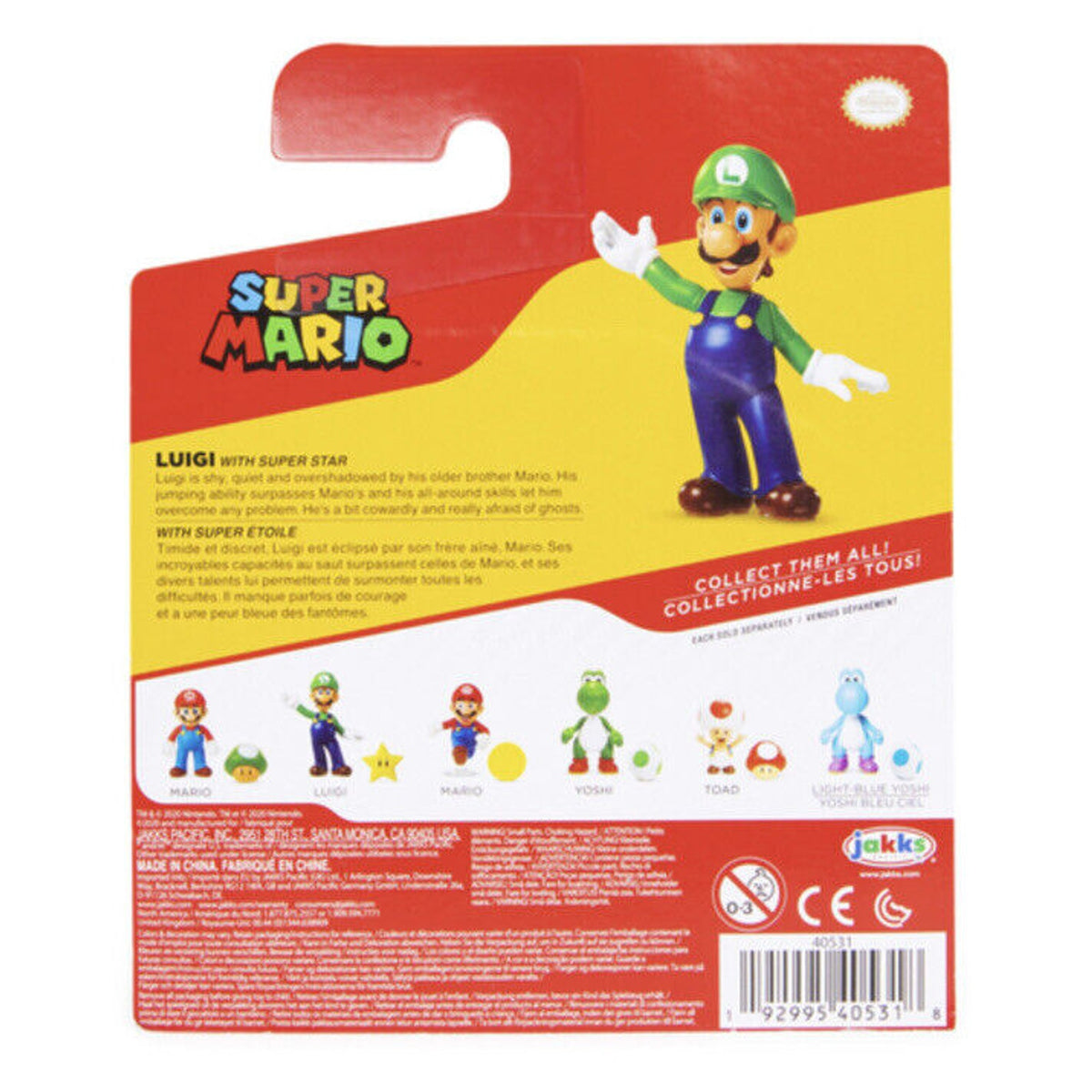 🔥Nintendo Jakks Pacific Super Mario Characters Luigi with Star Figure BNIB 🔥