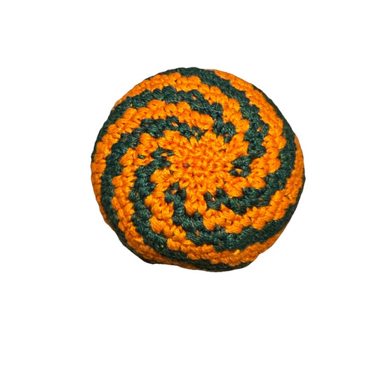 🔥World Footbag Boota Bag Crochet Hacky Swirl Orange/Green BNWT🔥