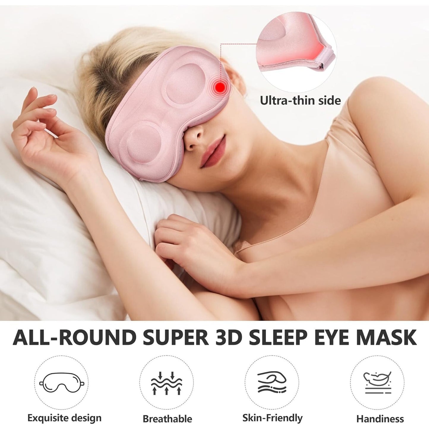 🔥Sleep Masks for Women Men- 3D Pink Sleep Eye Mask as Airplane Travel BNWT🔥