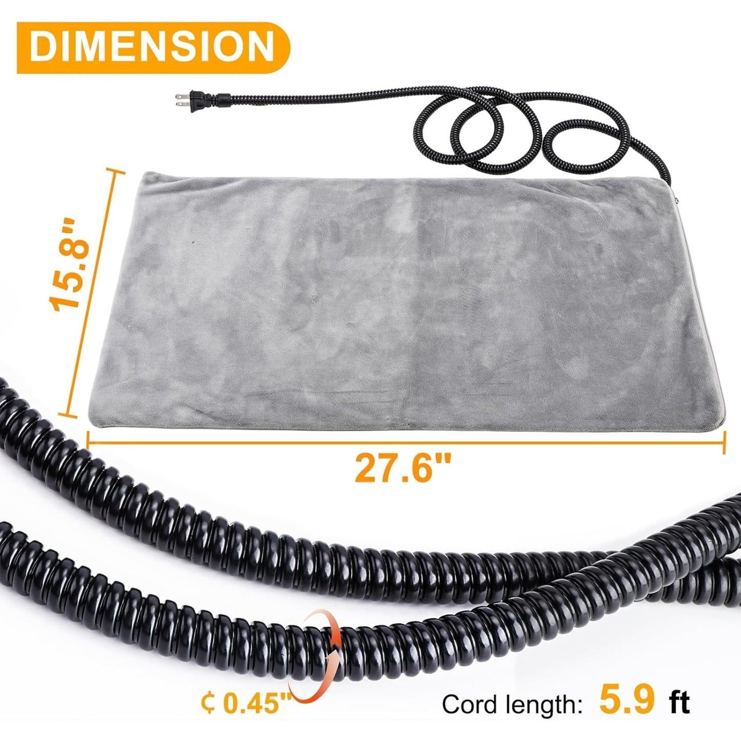 🔥Dog/Cat Heated Pad Bed Dog Mat Chew Resistant Cord Removable Soft Cover BNWT🔥