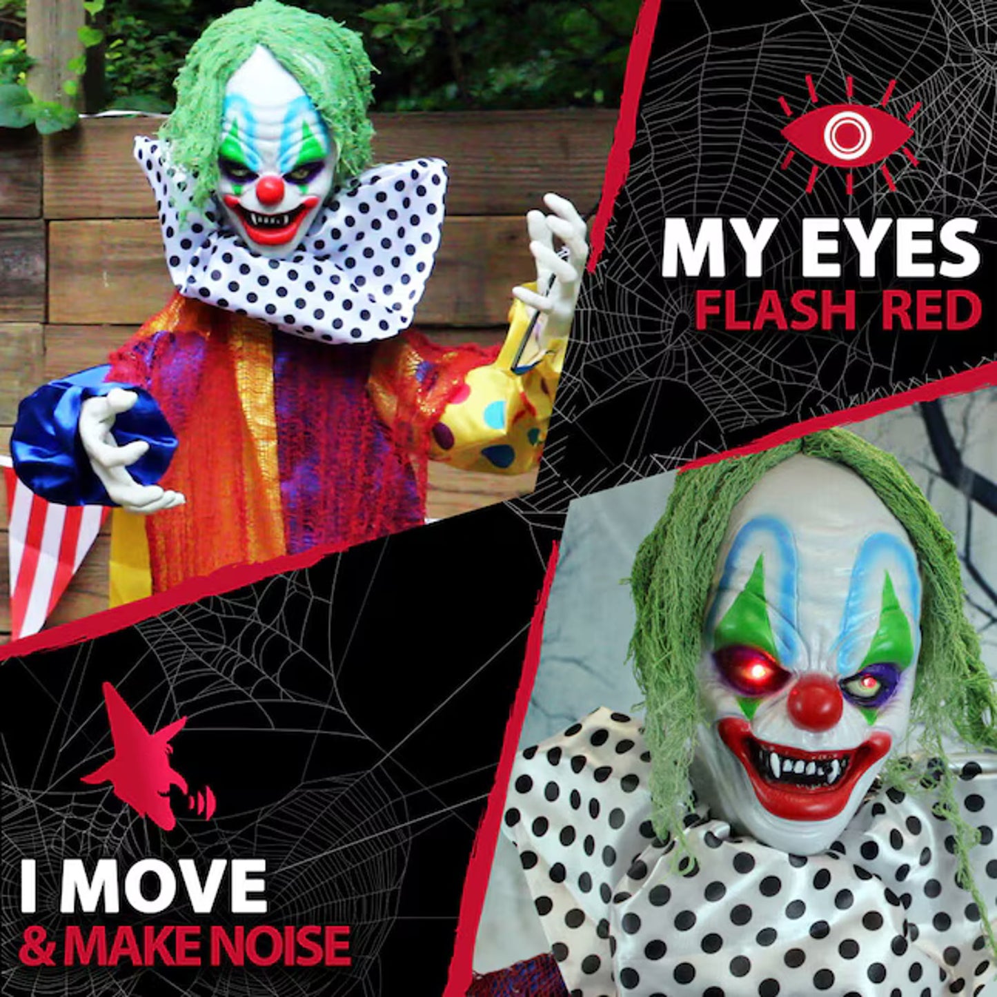 🔥Haunted Hill Farm Life-Size Scary Talking Clown Halloween Animatronic BNWT🔥