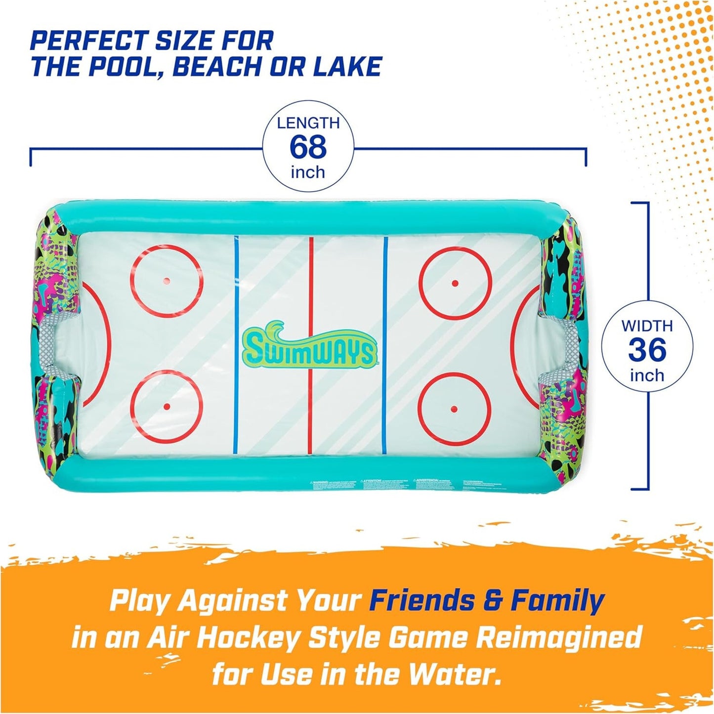 🔥SwimWays Hydro Hockey Inflatable Water Floating Table Hockey Set BNWT🔥