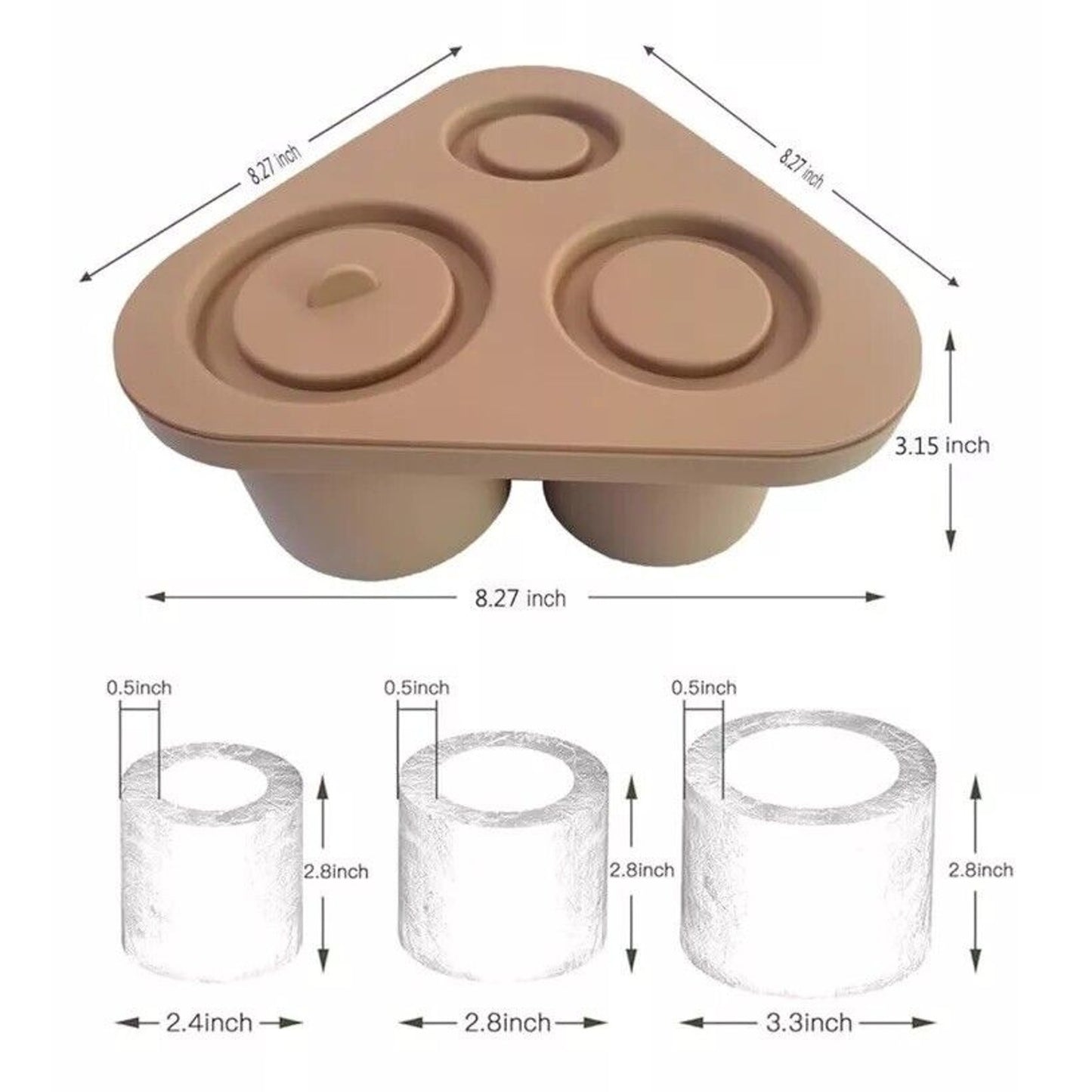 🔥Ice Cube Tray For Stanley Cup Silicone Tumbler Mold Maker With Lid 30-40oz🔥