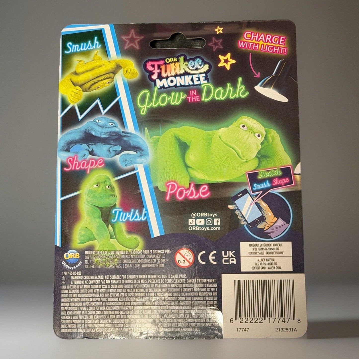 🔥ORB Original 4" Glow in The Dark Funkee Monkee - Yellow BNWT🔥