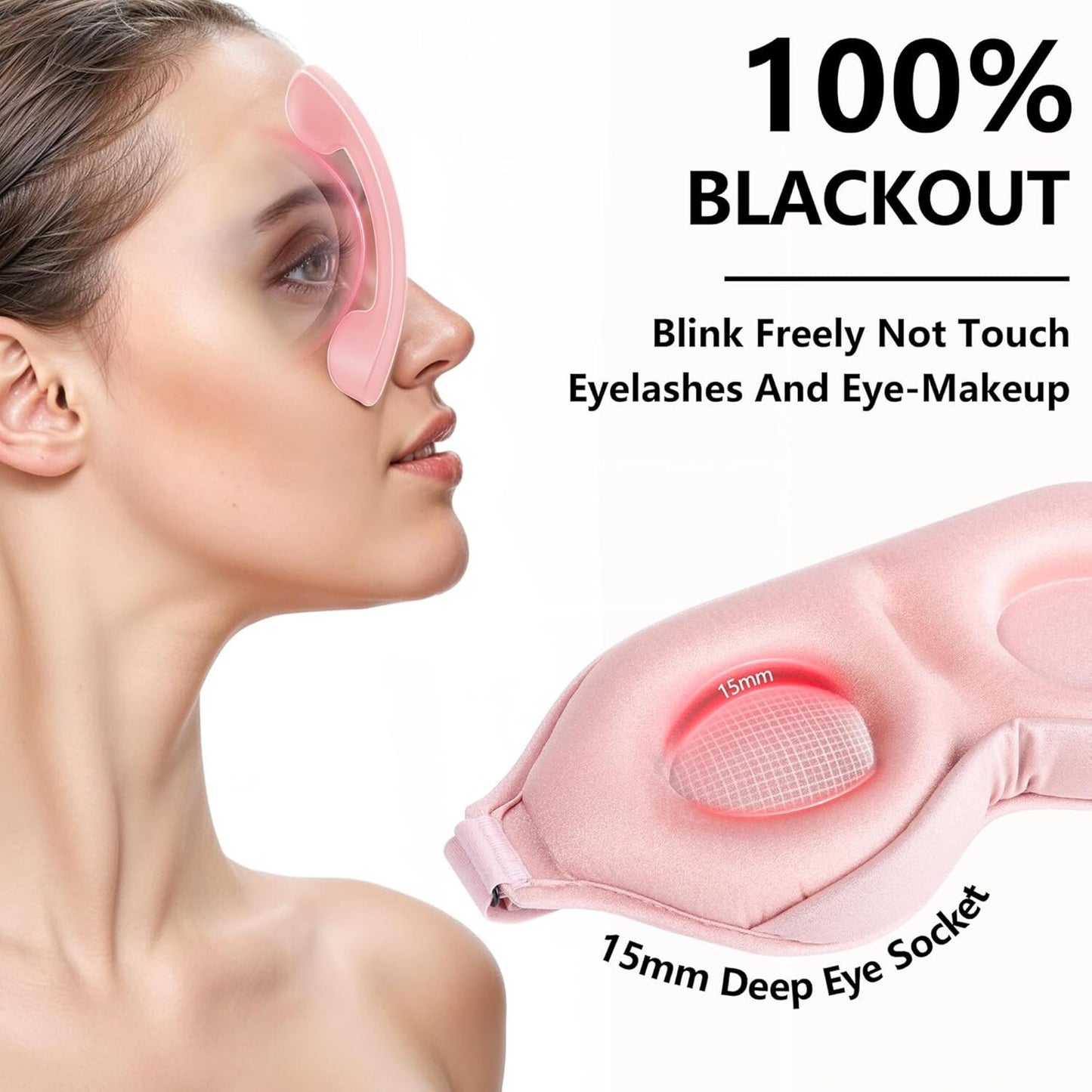 🔥Sleep Masks for Women Men- 3D Pink Sleep Eye Mask as Airplane Travel BNWT🔥