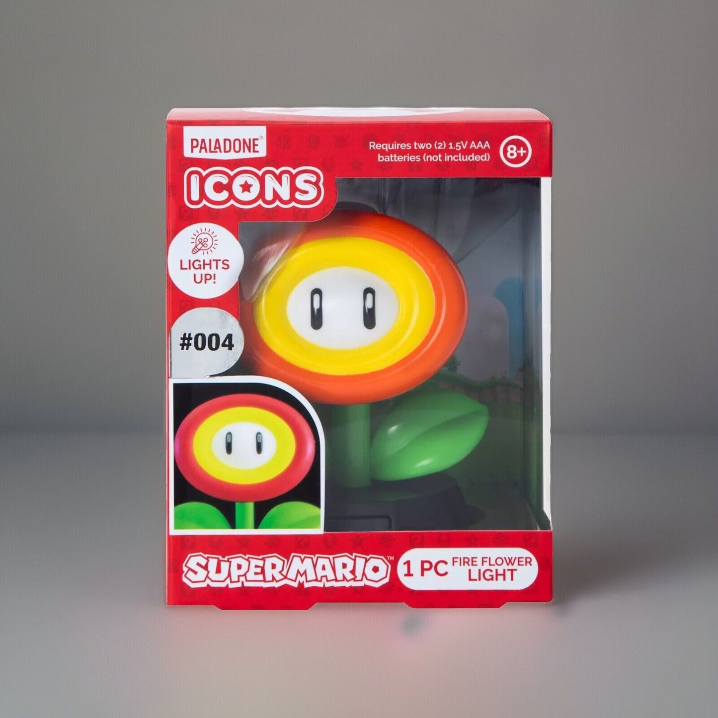 🔥Super Mario Paladone Icons Fire Flower Light #004 BNWT💥