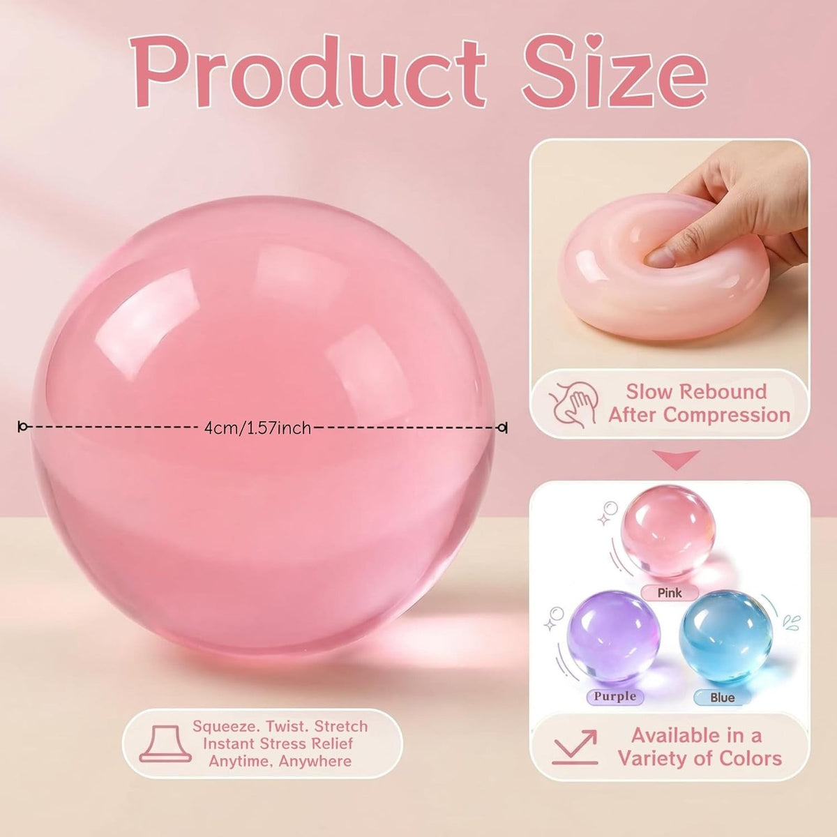 🔥Coconut Oil Squishy Stress Ball Soft Sensory Fidget Squeeze Toy ORANGE BNWT🔥