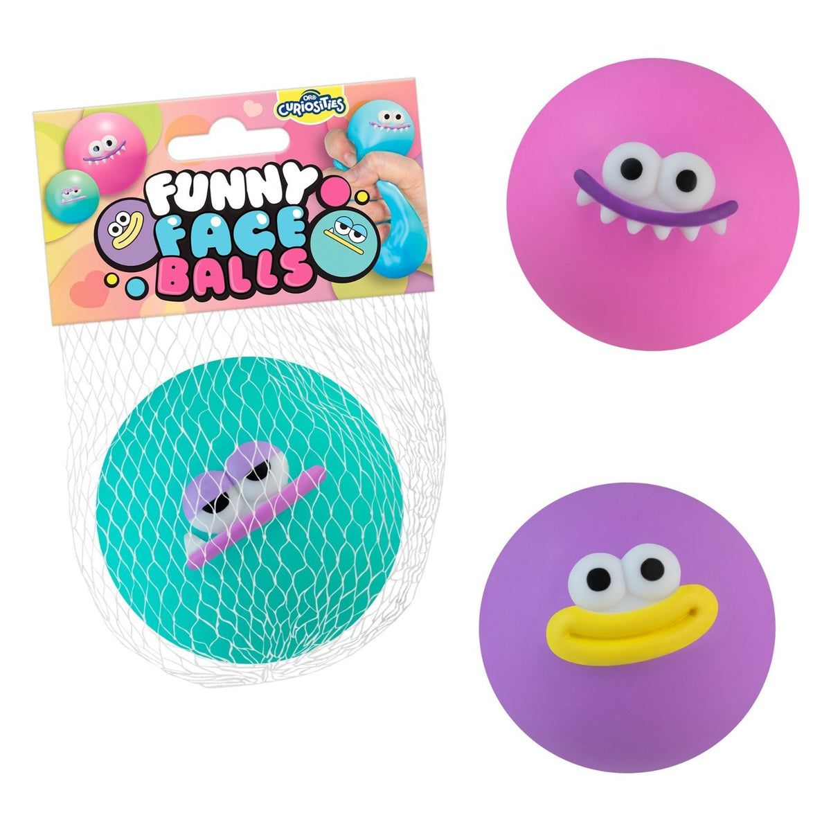 🔥VIRAL Squishy ORB Easy Squeezy Funny Face Squishy Stress Balls 3pk BNWT🔥