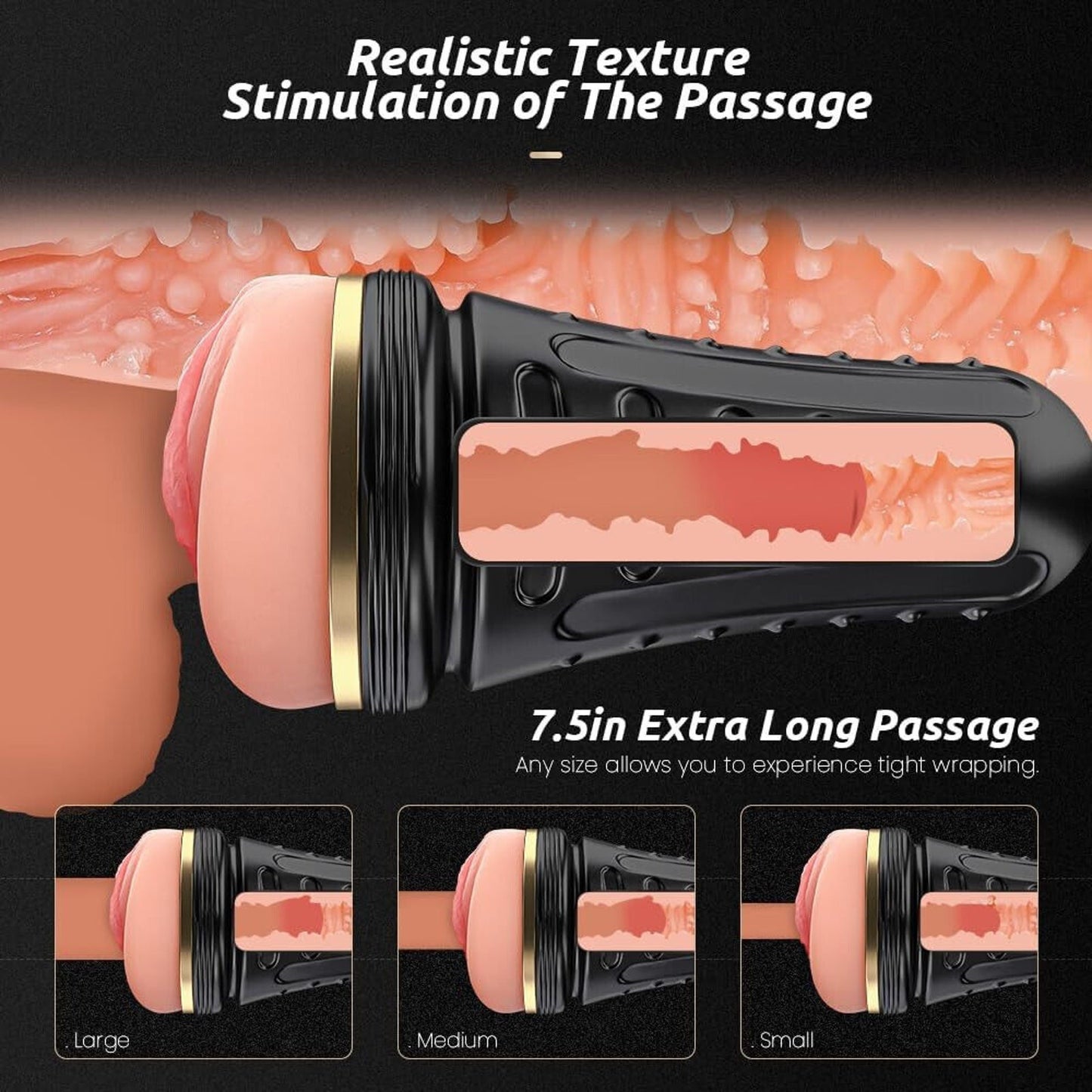 🔥Male Masturbator Kingdemer Realistic Textured 7.5in Deep🔥