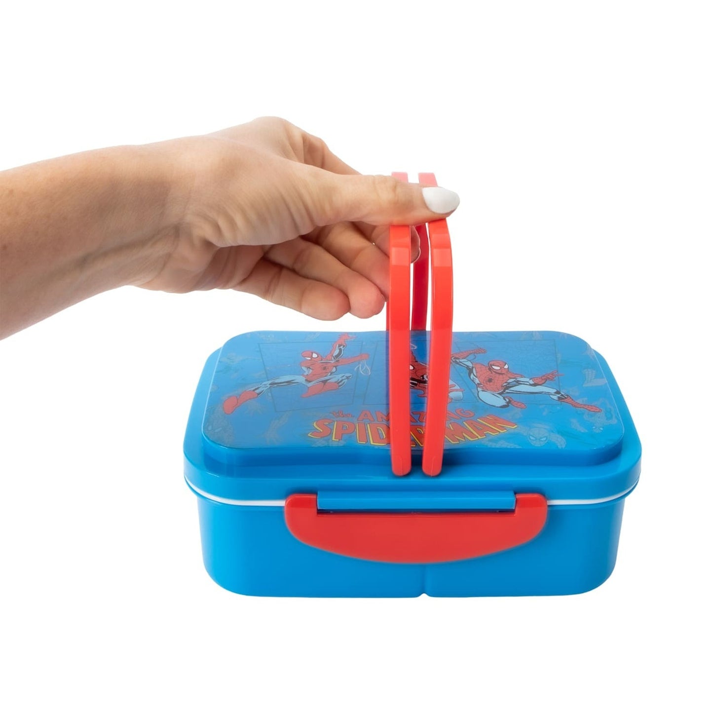 🔥Disney Spiderman Bento Box Lunch Box Disney Marie Pink Fork Spoon Included🔥