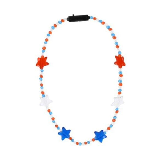 🔥2-Pack Of Patriotic 4th Of July Party Light-Up Star Necklace 16” BNWT🔥