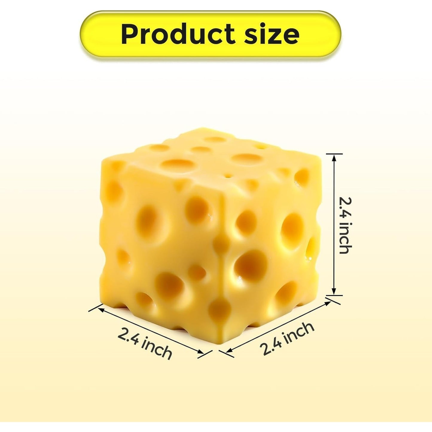 🔥Cheese Squishy Cube Block Squishy Fidget Toy BNWT🔥
