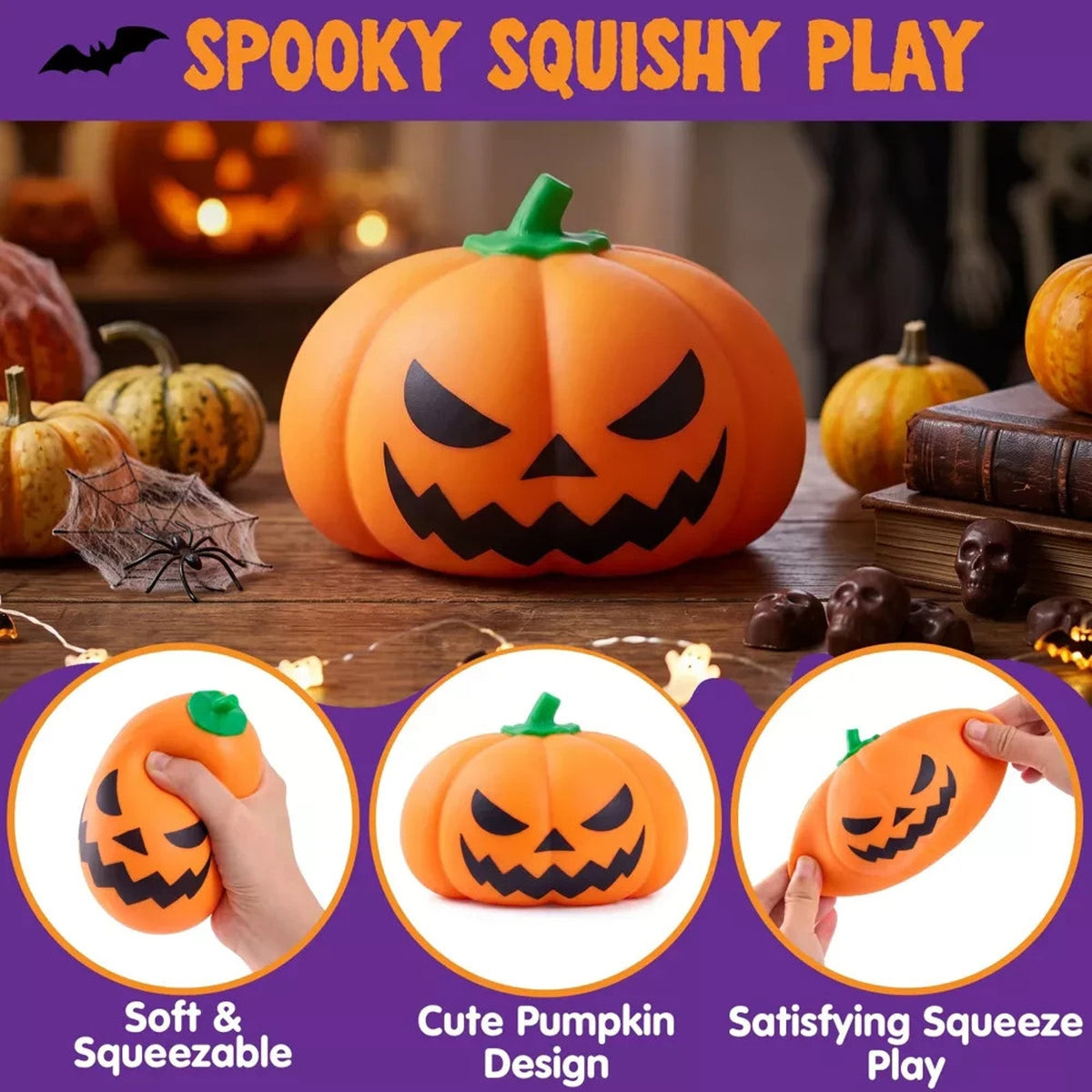 🔥Joyfy Halloween Jumbo Squishy Pumpkin Stress Ball BNWT🔥