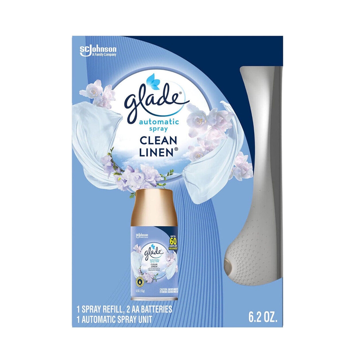 🔥Glade Automatic Spray Refill and Holder Kit Air Freshener Clean Linen 6.2 Oz🔥