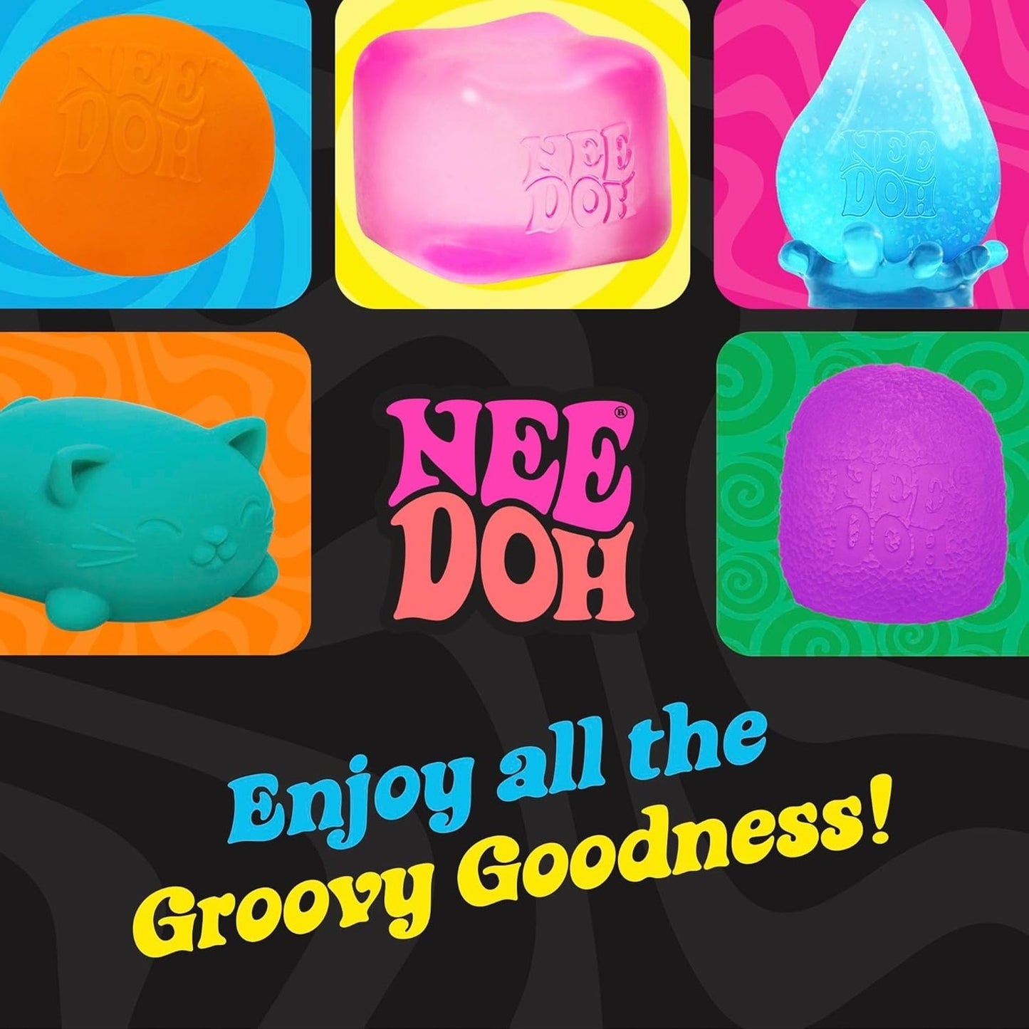 🔥NeeDoh Nee Doh Original The Groovy Glob Squishy Stress Ball Blue NWT🔥