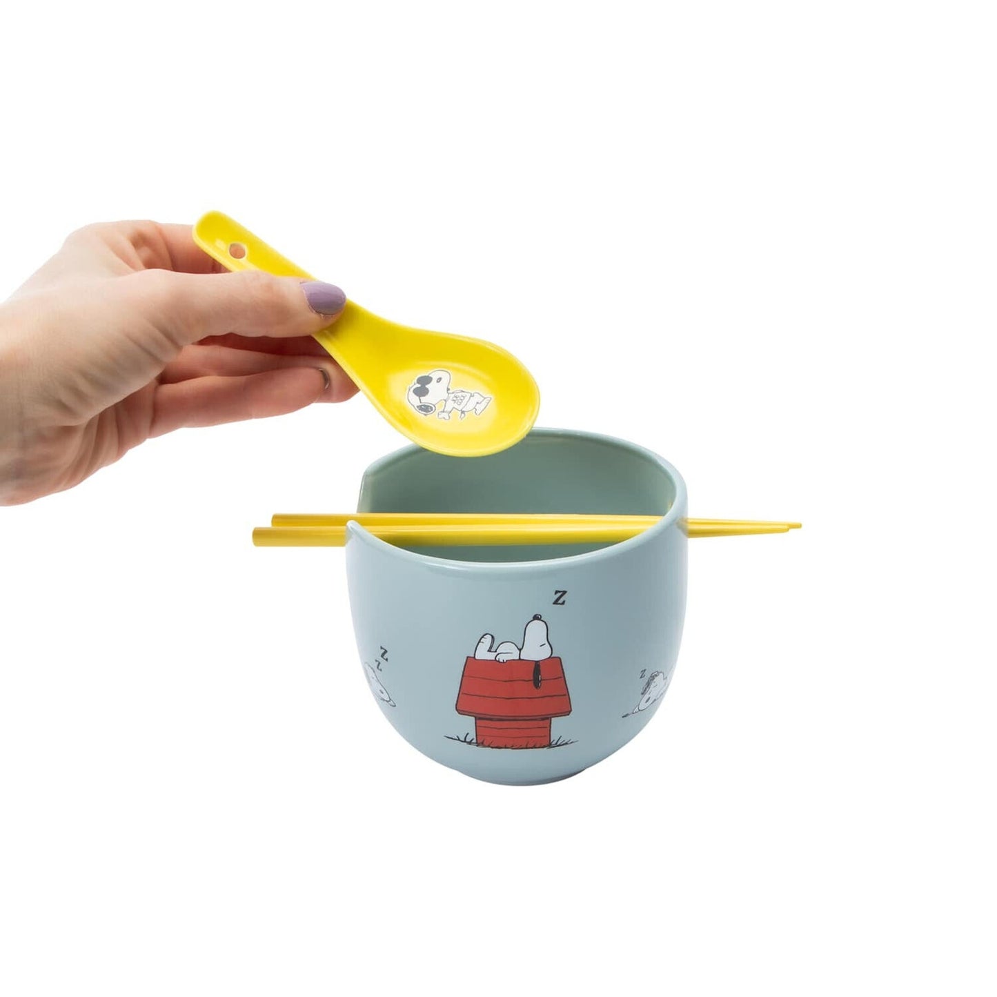 🔥Snoopy Ramen Noodle Bowl with Spoon & Chopsticks 16oz Ceramic BNWT🔥