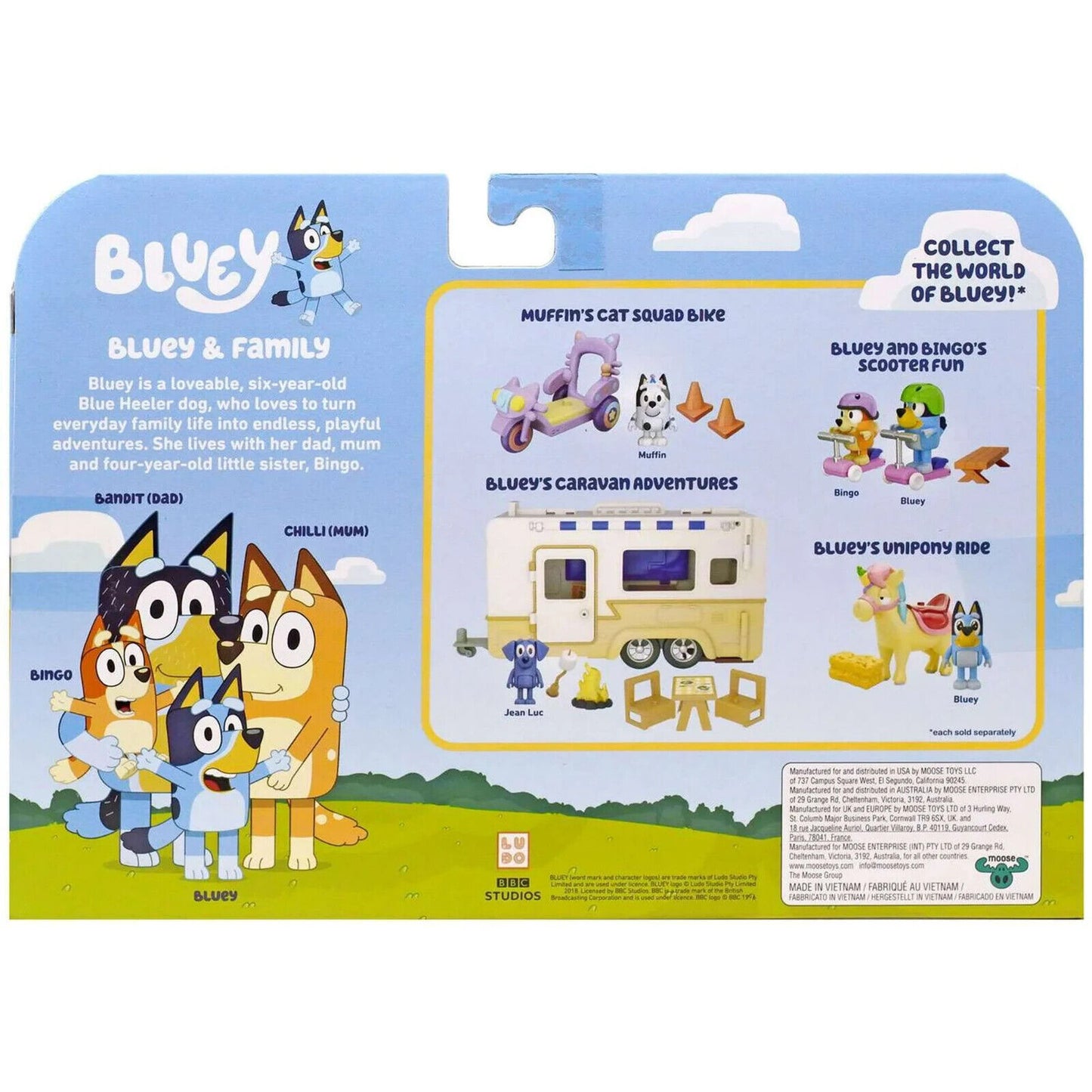 🔥Bluey Family New Expression Figure 4-Pack Mum Dad Bingo Bluey SET NWT💥