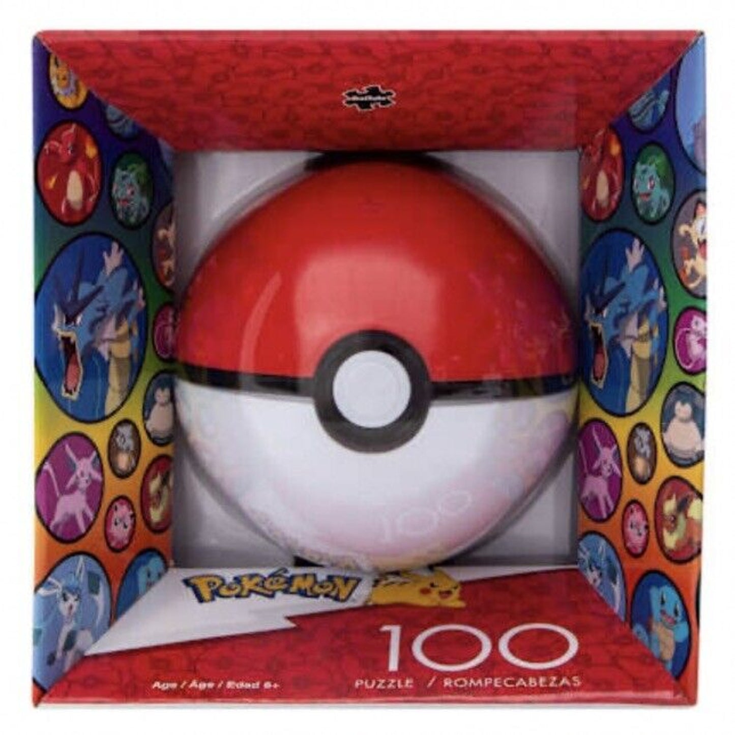 🔥Pokemon 100 Piece Puzzle Pokeball Container Pikachu & Eevee Art By Buffalo🔥