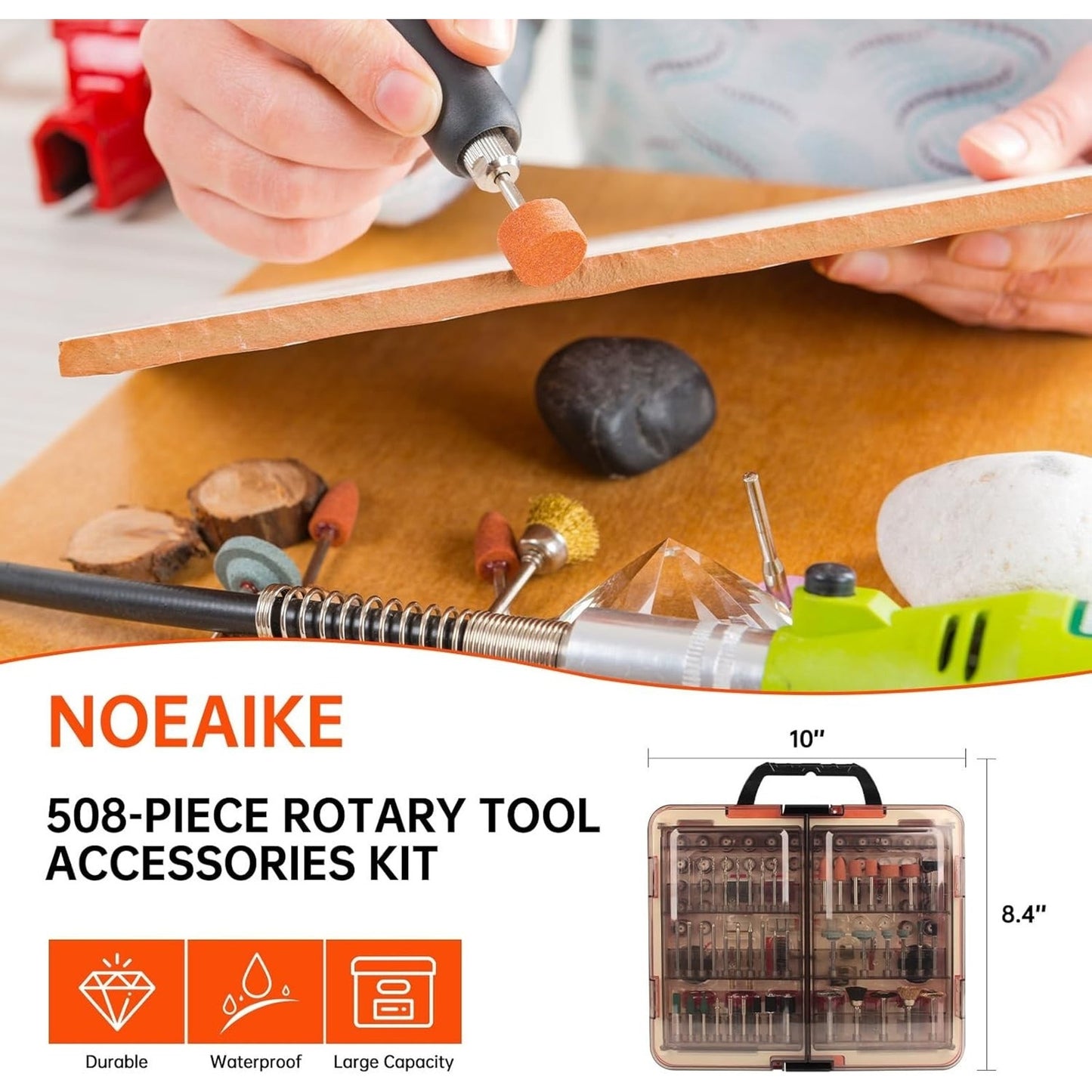 🔥508-Piece Rotary Tool Accessory Kit (1/8in) w/t Organizer BNWT🔥