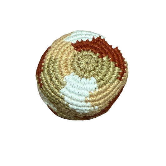🔥World Footbag Boota Bag Crochet Hacky Tan/White/Brown BNWT🔥