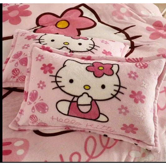 🔥Sanrio Hello Kitty Pink Plush Fleece 30”x20” Pillow Case Easter Gift BNWT🔥