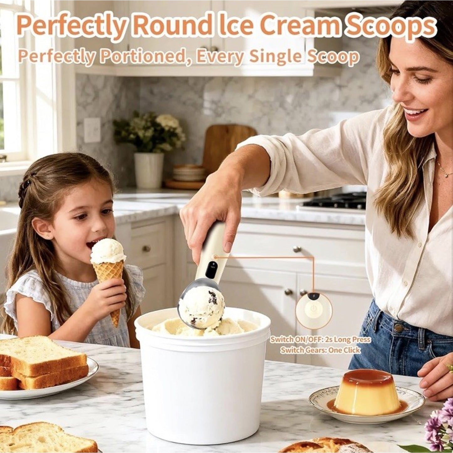 🔥Heated Ice Cream Scoop Recharge Electric Warming 3-Level Temp Control NWT🔥