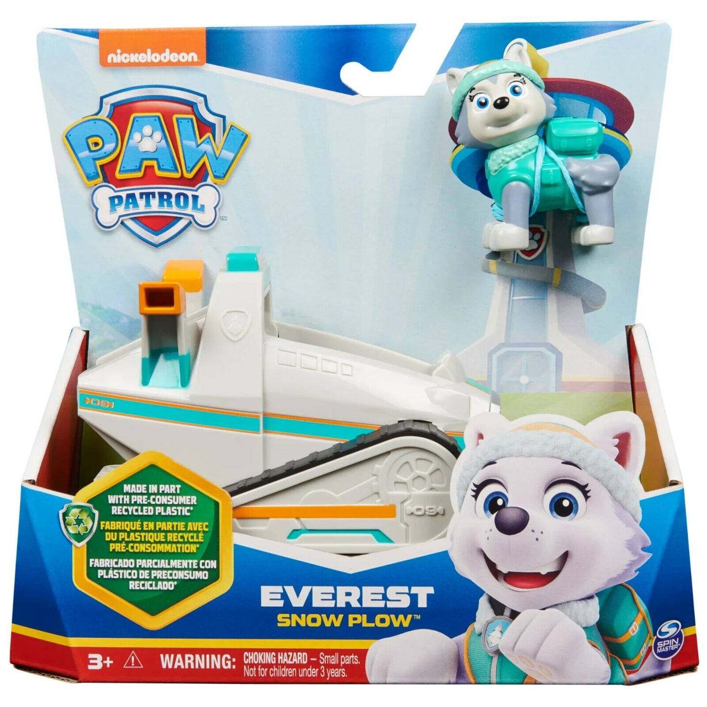 🔥Nickelodeon Paw Patrol Everest Snow Plow Vehicle Action Figure Toy BNWT💥