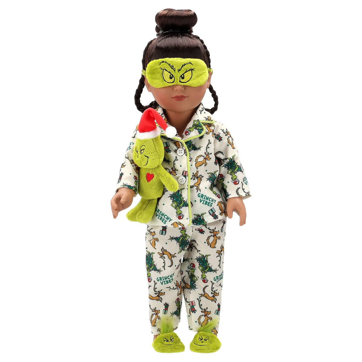 🔥My Life As Poseable Grinch Sleepover 18in Doll Brunette +Brown Eyes BNWT🔥
