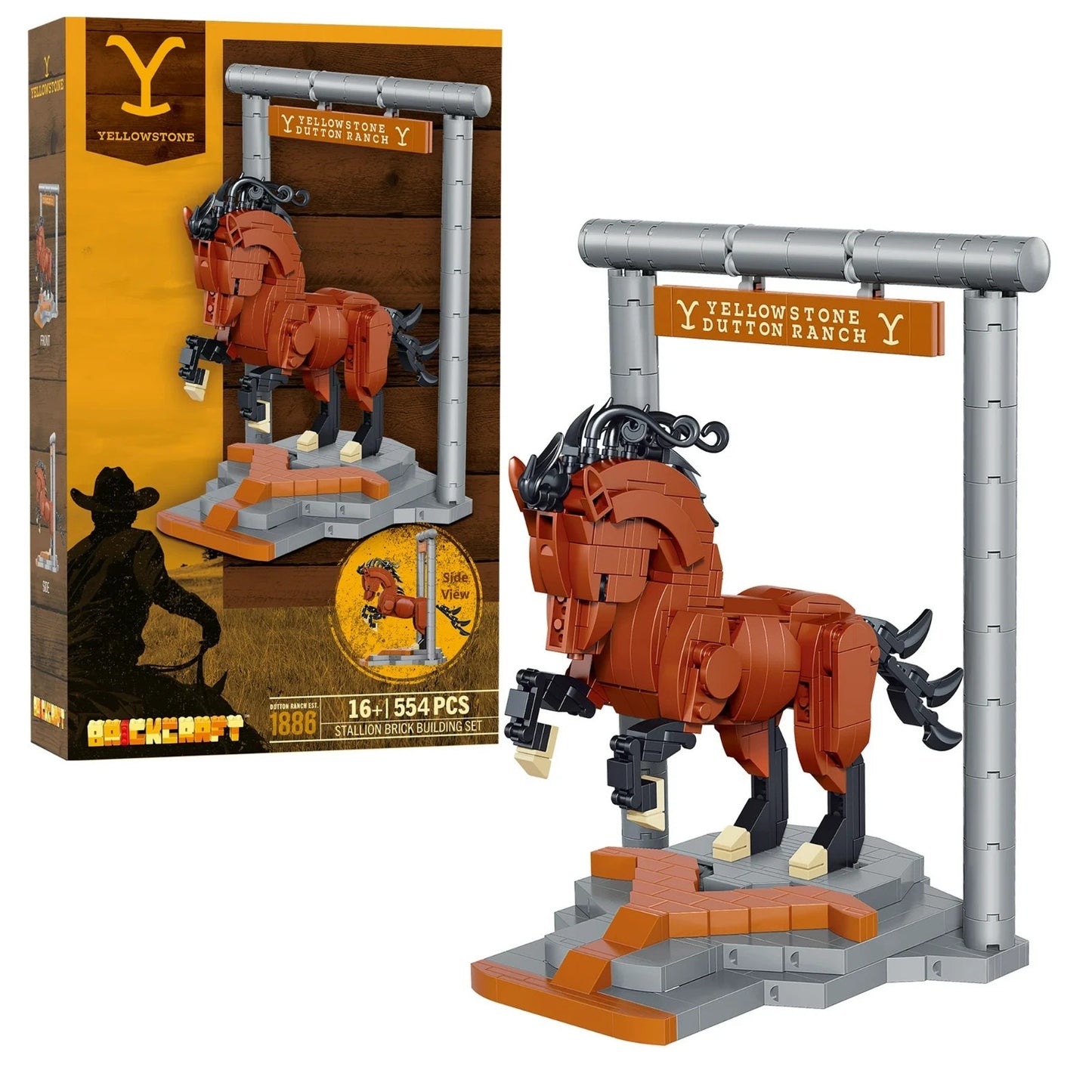 🔥Yellowstone x Brickcraft Horse/Stallion Statue (Paramount) 554pcs Blocks NWT🔥