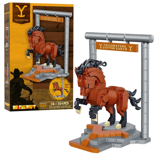 🔥Yellowstone x Brickcraft Horse/Stallion Statue (Paramount) 554pcs Blocks NWT🔥