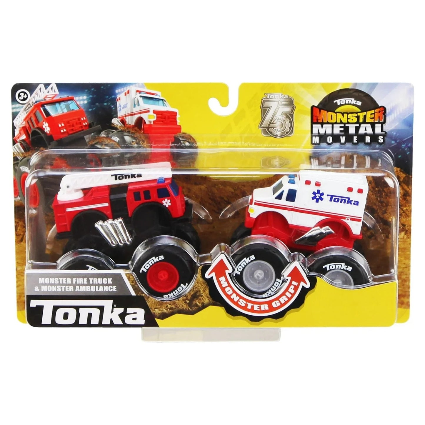 🔥Tonka Monster Metal Movers Red White Fire Truck & Ambulance Toy Combo Set🔥