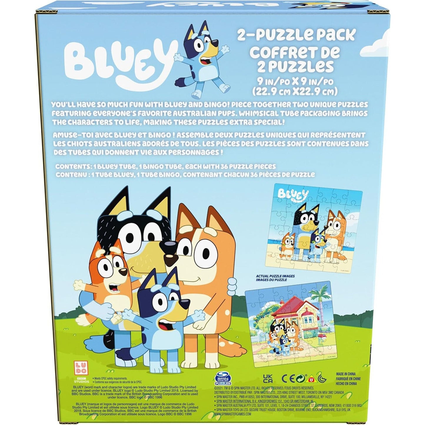 🔥Bluey 36-Piece Jigsaw Puzzles Two Pack BundleEasy Tube 2pk Jigsaw Puzzle💥