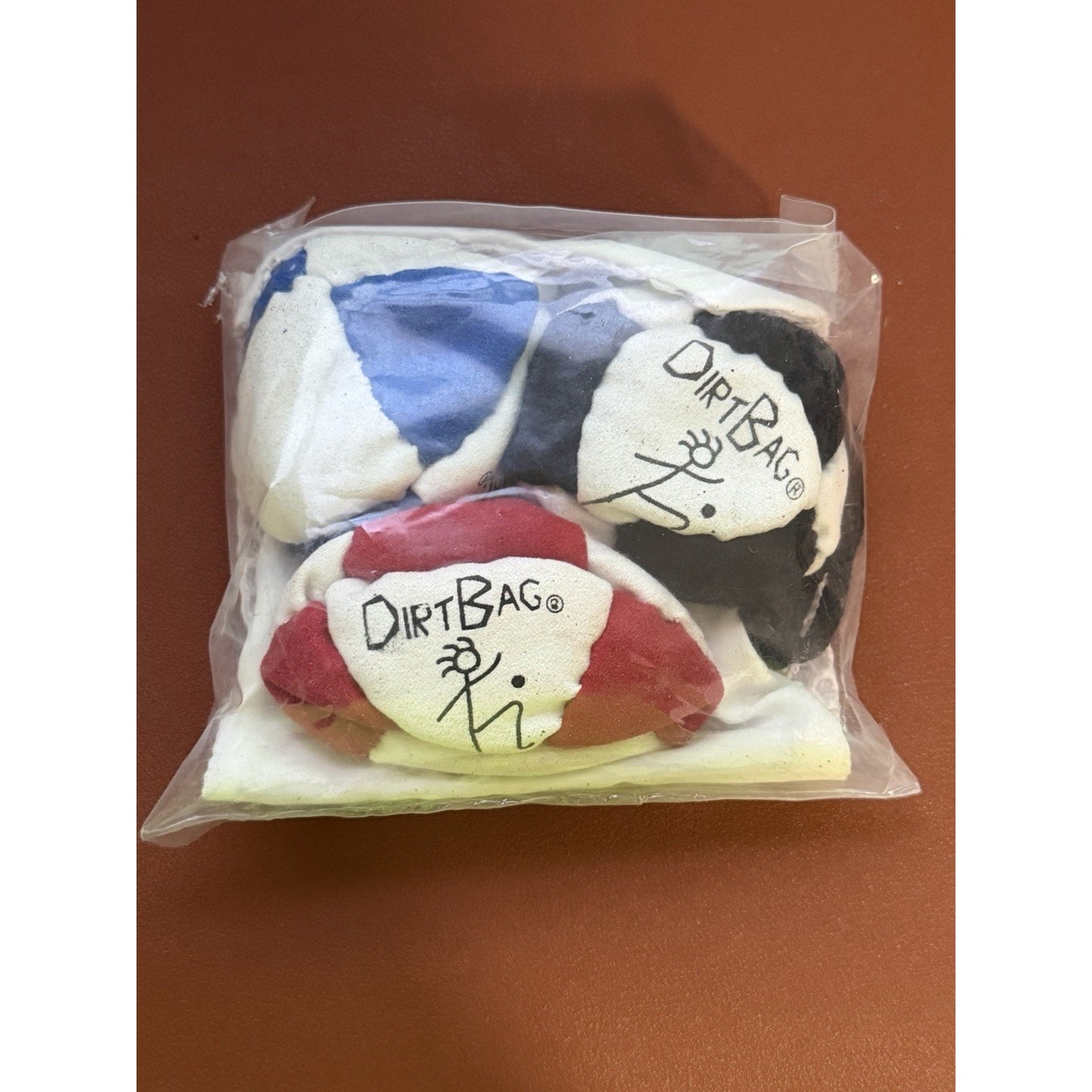 🔥World Footbag Dirtbag Classic RED/WHITE/BLUE 3 Pk Footbag Hacky Sack BNWT🔥