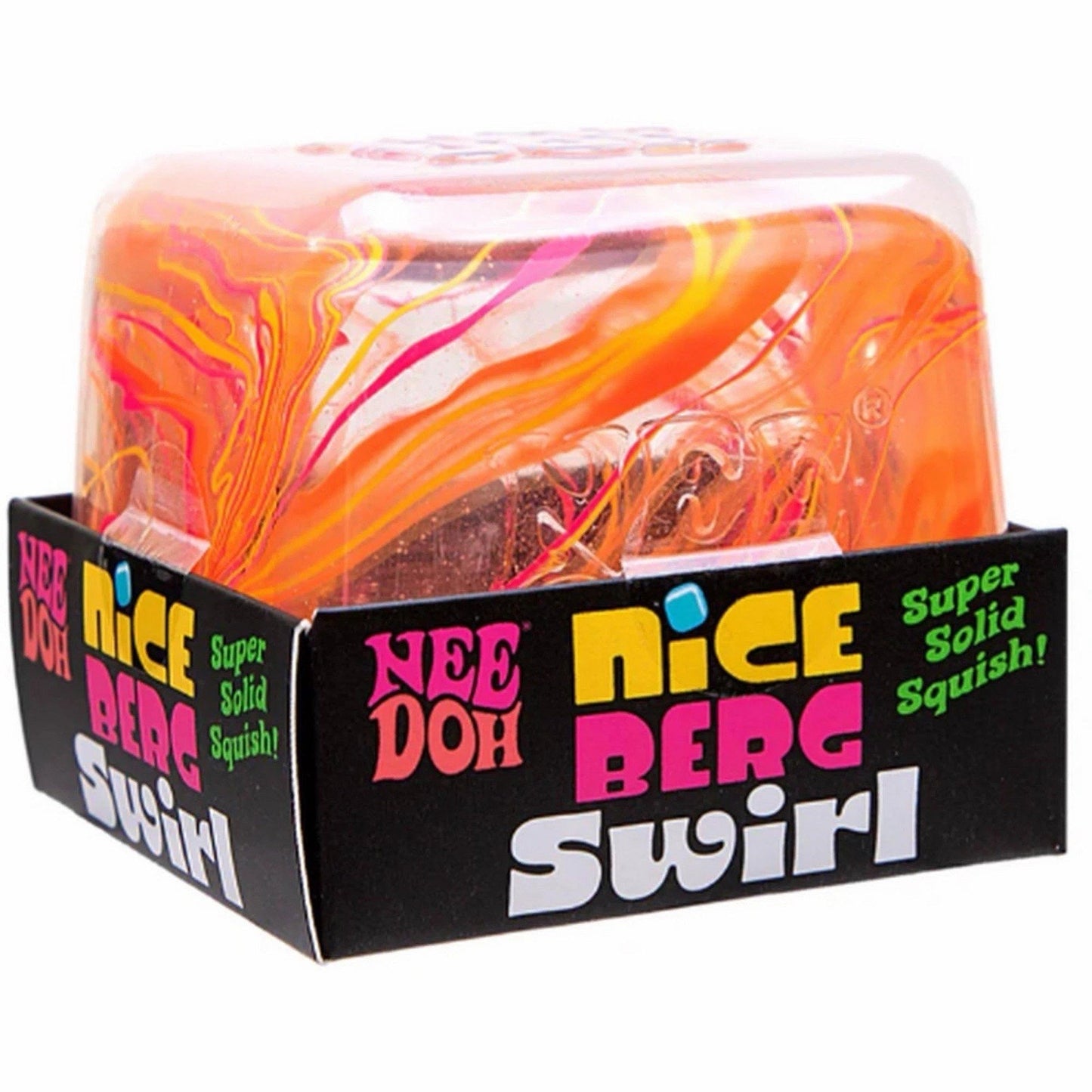 🔥NeeDoh Nice Berg Swirl XL Giant NeeDoh Squishy Swirl Cube ORANGE BNWT🔥