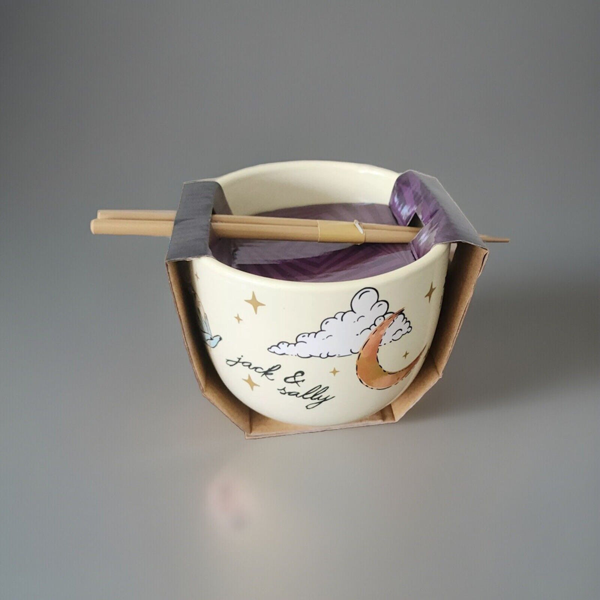 🔥Nightmare Before Christmas Ceramic Ramen Bowl with Chopsticks BNWT🔥