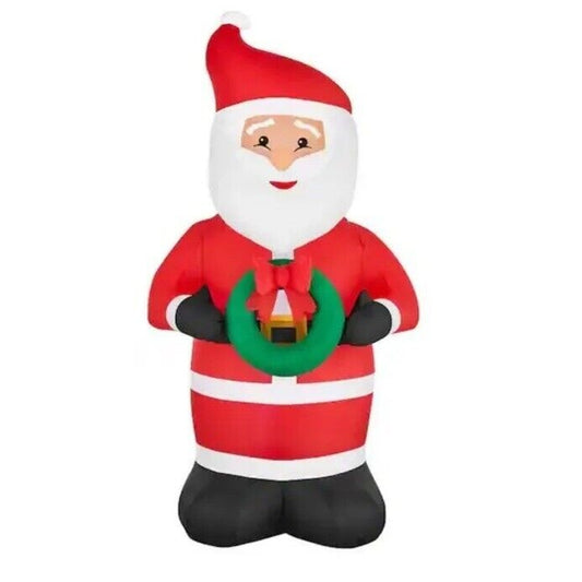 🔥Home Accents 6.5’ X 3.25’ Airblown Santa Christmas Inflatable LED Lights NWT🔥