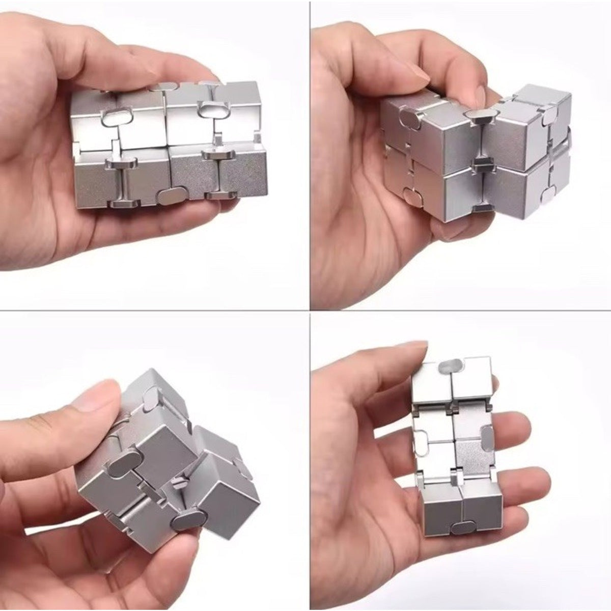 🔥Infinity Cube Anti-Anxiety Decompression Toy Metal Alloy Silver BNWT🔥