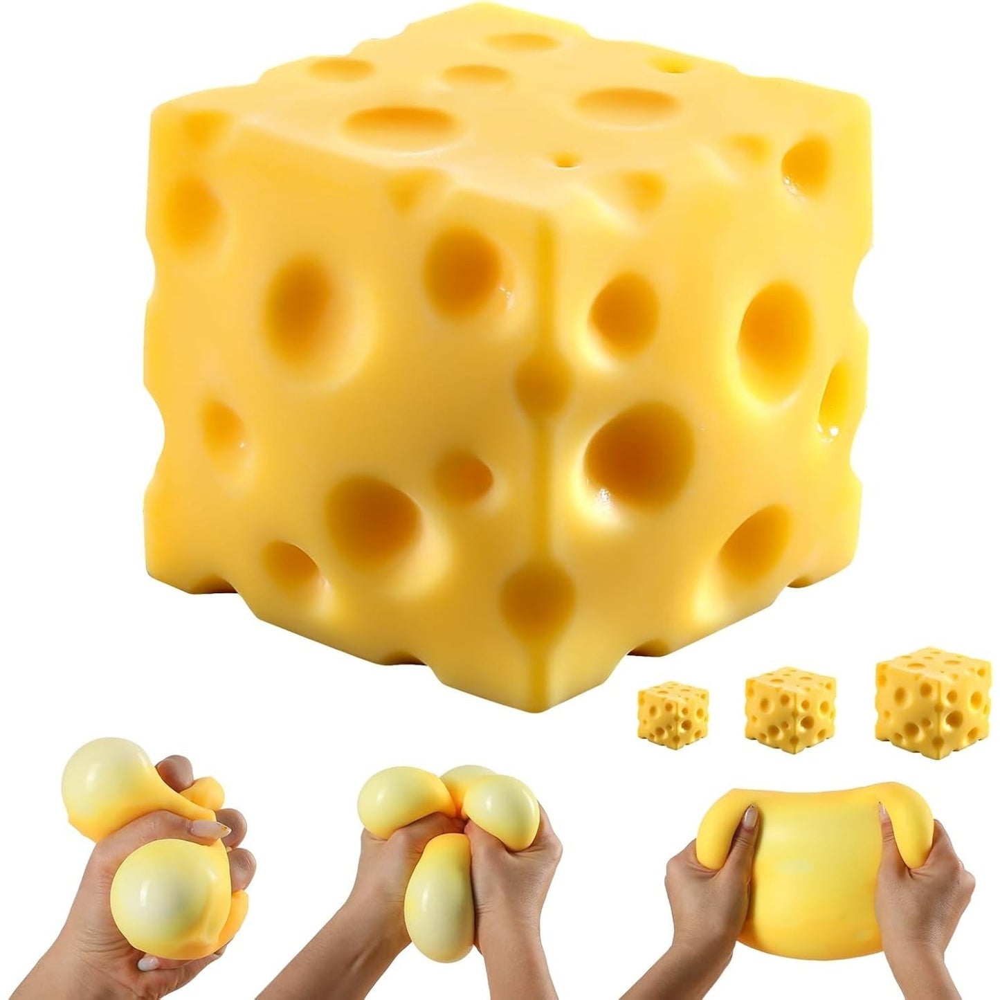 🔥Cheese Squishy Cube Block Squishy Fidget Toy BNWT🔥