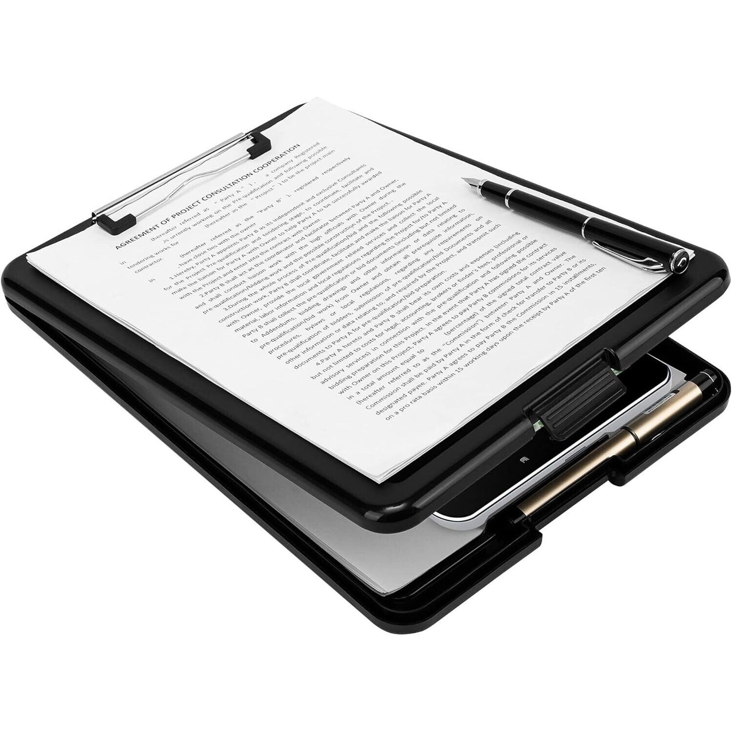 🔥Universal Storage Clipboard 1/2" Capacity 8 1/2 x 11 1 Compartment Black NWT🔥