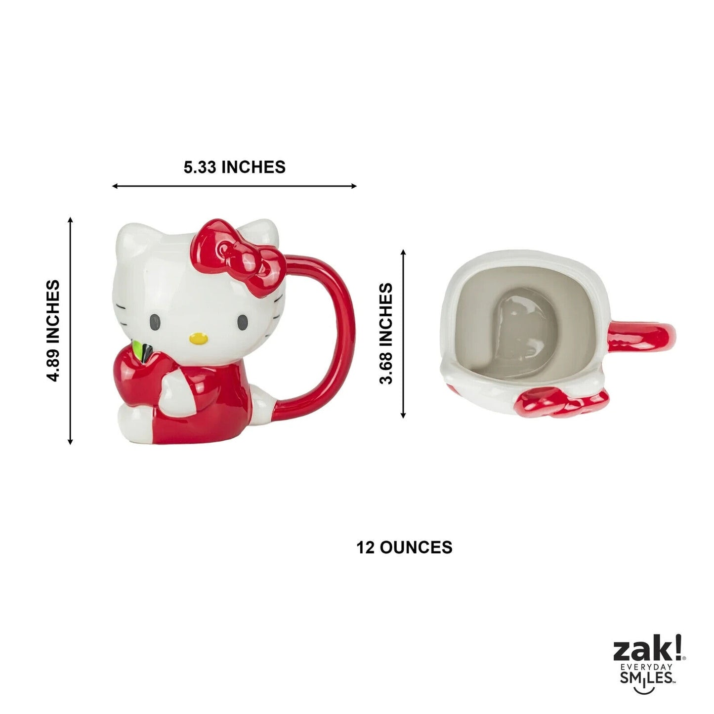 🔥Zak Designs Hello Kitty Sculpted Mug BNWT💥
