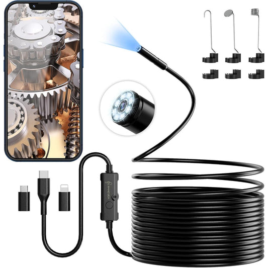 🔥Endoscope Camera with Light 1920P HD Borescope Camera with 8 Adj LED BNWT🔥