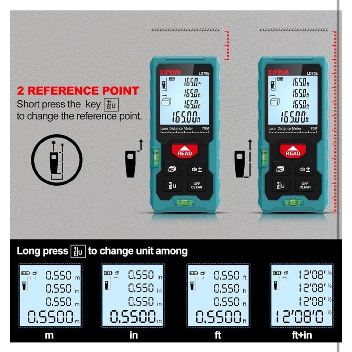 🔥Kiprim Laser Distance Measure High Accuracy 165ft Kiprim LD50E Laser BNWT🔥