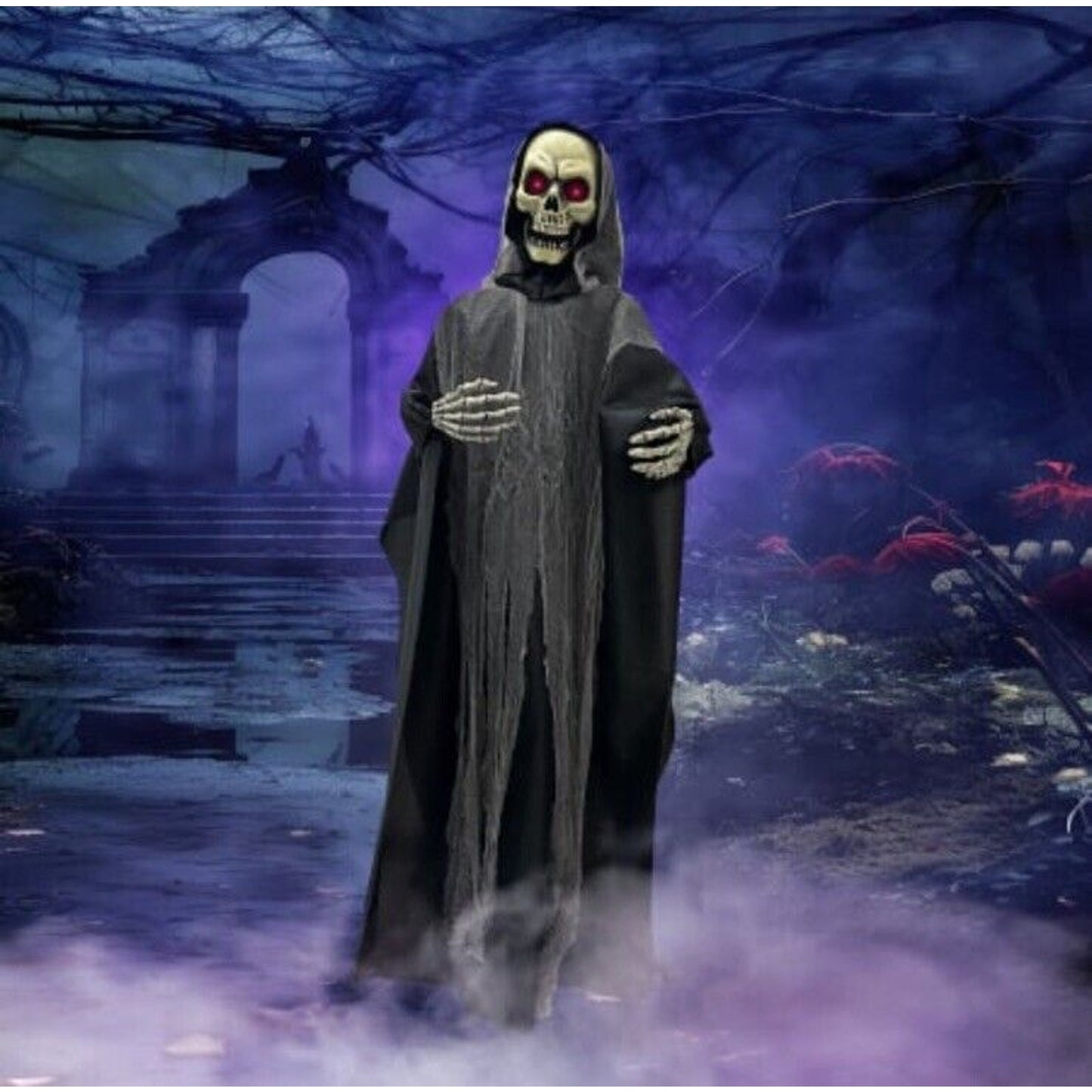 🔥Grim Reaper LED Sound Activated Moving Animatronic 5.5ft BNWT🔥